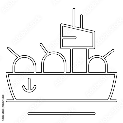 Battleship icon in line style