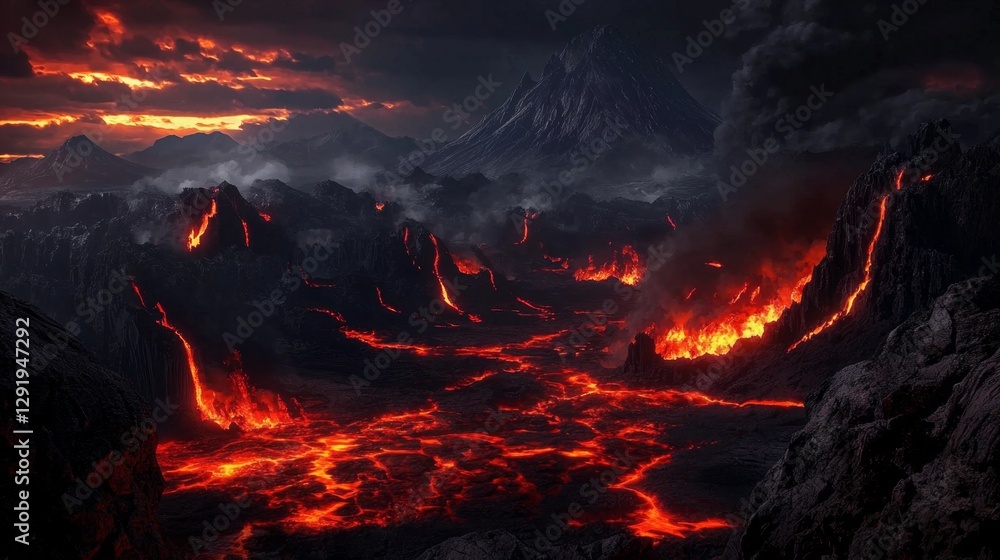 Dramatic scenes of geothermal activity set against a backdrop of volcanoes. Dramatic scenes of geothermal activity set against a backdrop of volcanoes.