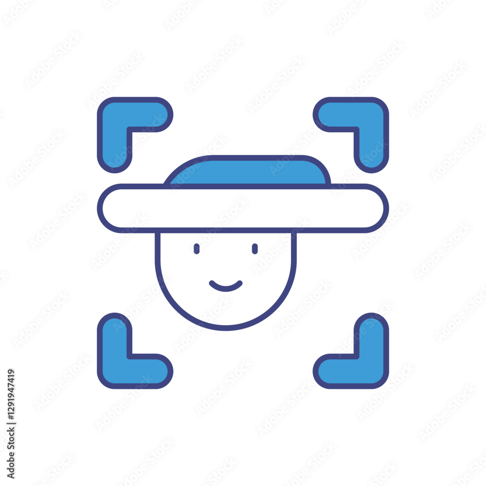Face Recognition vector icon stock illustration Face Recognition vector icon stock illustration