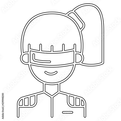 Hero Woman icon in line style