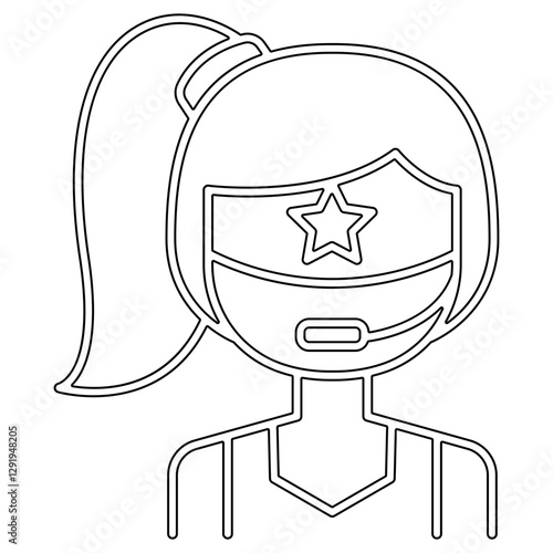 Super Woman icon in line style