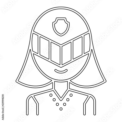 Super Woman icon in line style