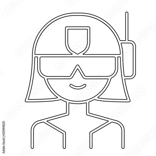 Super Woman icon in line style