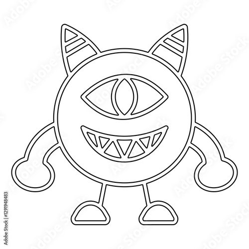 Monster icon in line style