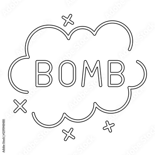 Bomb icon in line style