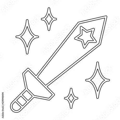 Sword icon in line style