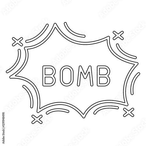 Bomb icon in line style