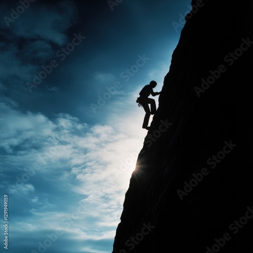 Wallpaper Mural Silhouette of a climber on a rock face Torontodigital.ca