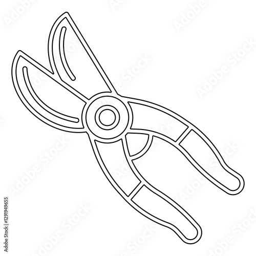 Pruning shears icon in line style