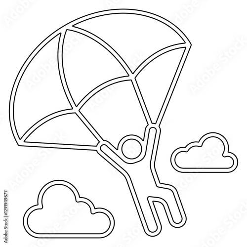 paratrooper icon in line style