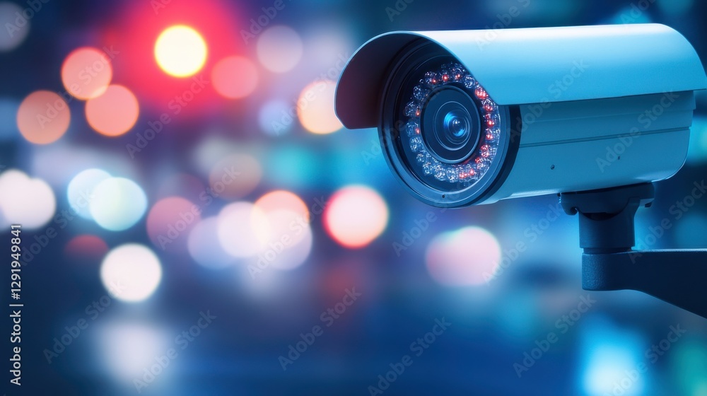 Night Vision Surveillance Camera in Urban Setting Night Vision Surveillance Camera in Urban Setting