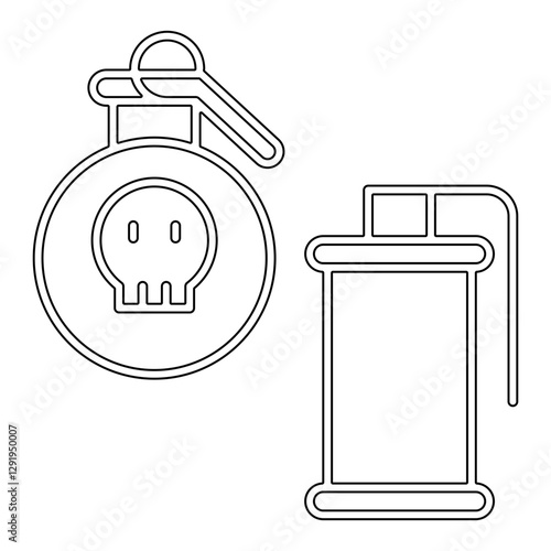 Grenade icon in line style
