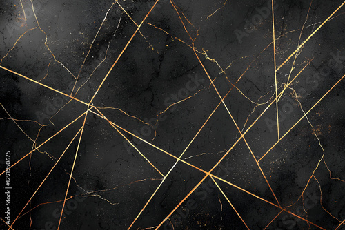 A stunning luxury background featuring gold lines on a black marble texture, creating an elegant and sophisticated design photo