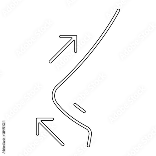Nose job icon in line style