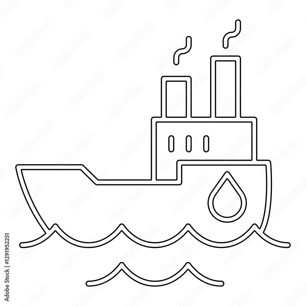 Obraz premium Oil shipping icon in line style