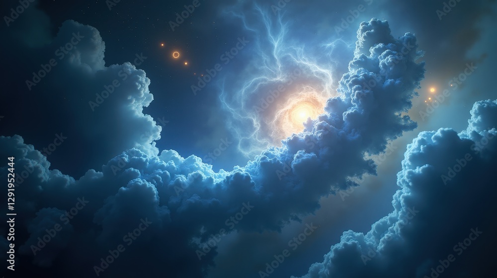 A hauntingly beautiful ghost nebula, translucent tendrils of gas drifting in Magical Realism like ethereal spirits, illuminated by distant pulsars and cosmic radiation.
