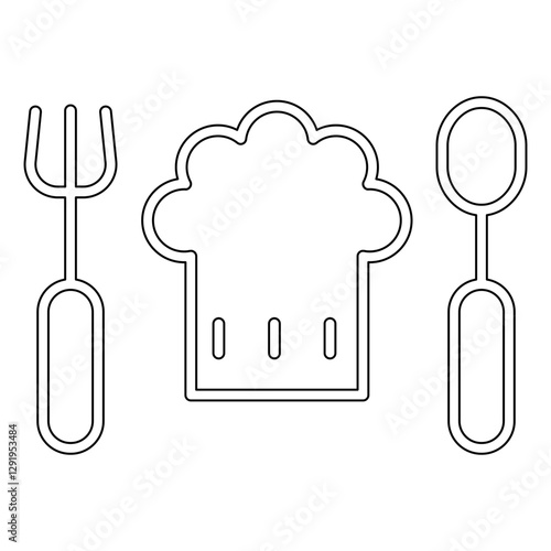 chef recommend icon in line style