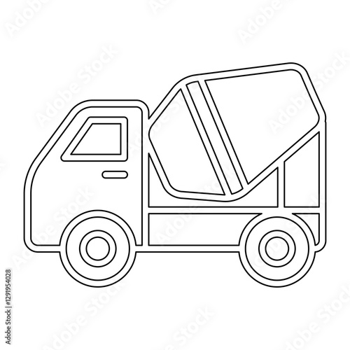 Cement truck icon in line style