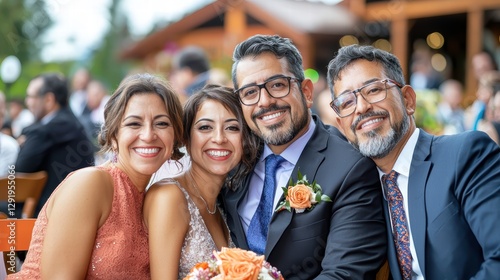 A family attending a wedding together, symbolizing support, emotional closeness, and shared joy during a special event.