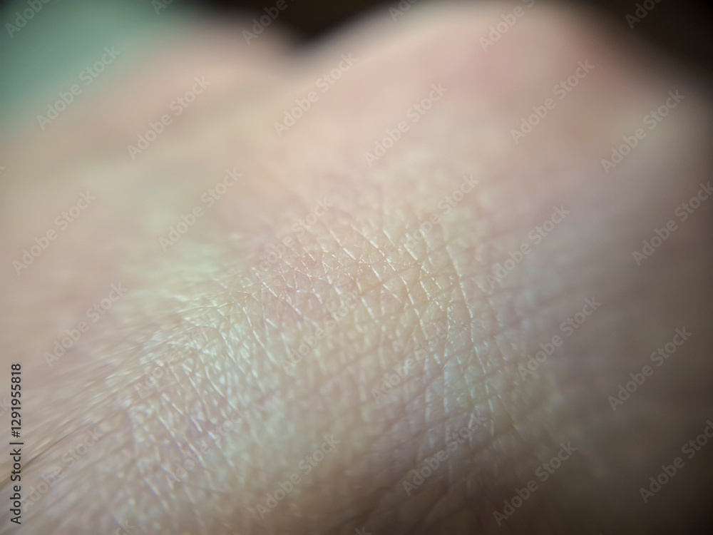 Fototapeta premium Close-up of human skin texture highlighting details and patterns. Ideal for health, beauty, and skincare concepts.