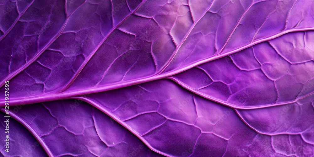 Obraz premium Macro shot of the purple cabbage leaf 