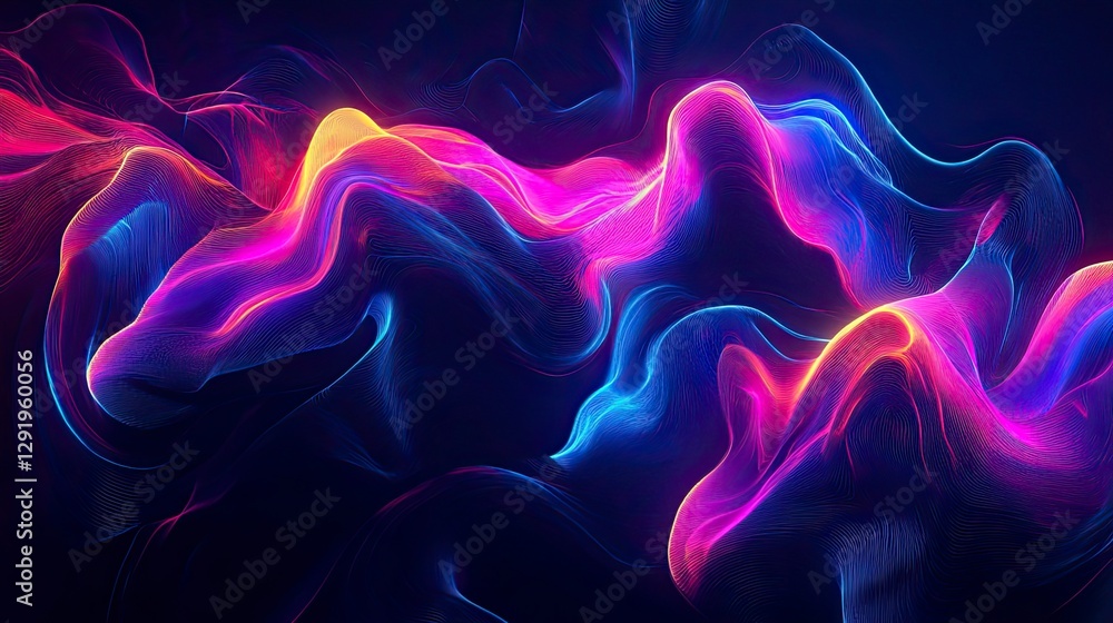 Obraz premium abstract background with colorful neons, colored neon contours, abstract colored wallpaper