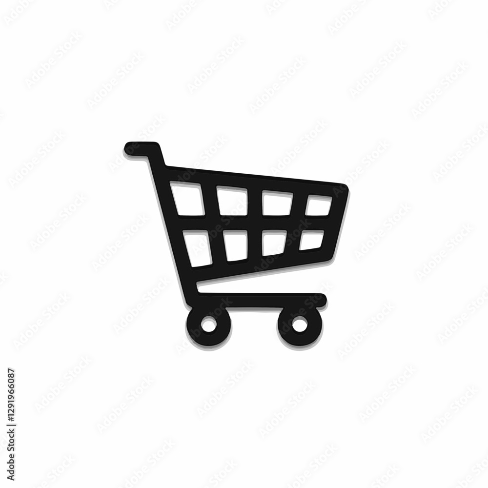 Clean shopping cart illustration for ecommerce platforms. Digital store basket icon for online purchasing Clean shopping cart illustration for ecommerce platforms. Digital store basket icon for online purchasing