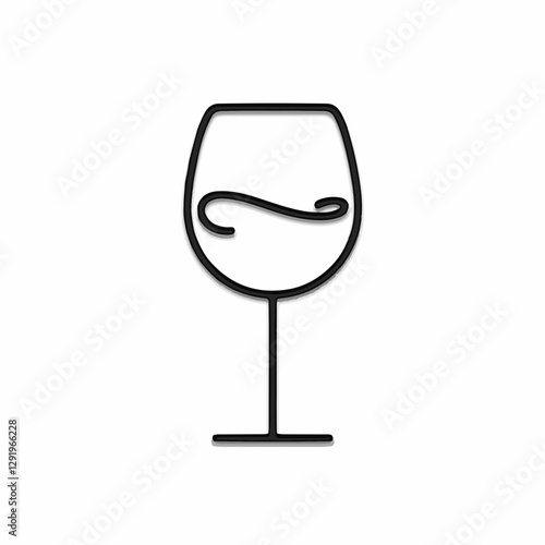 Sophisticated wine glass icon for restaurant design