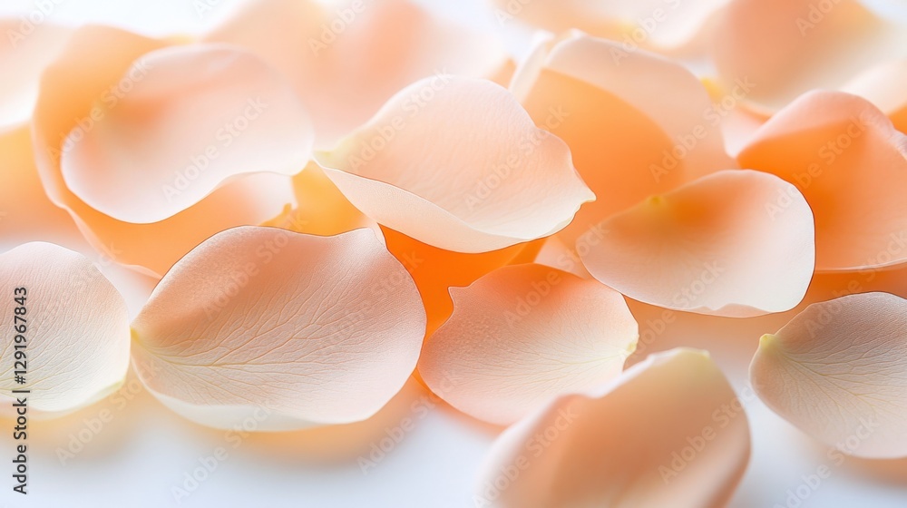 peach rose petals on a white background peach rose petals on a white background