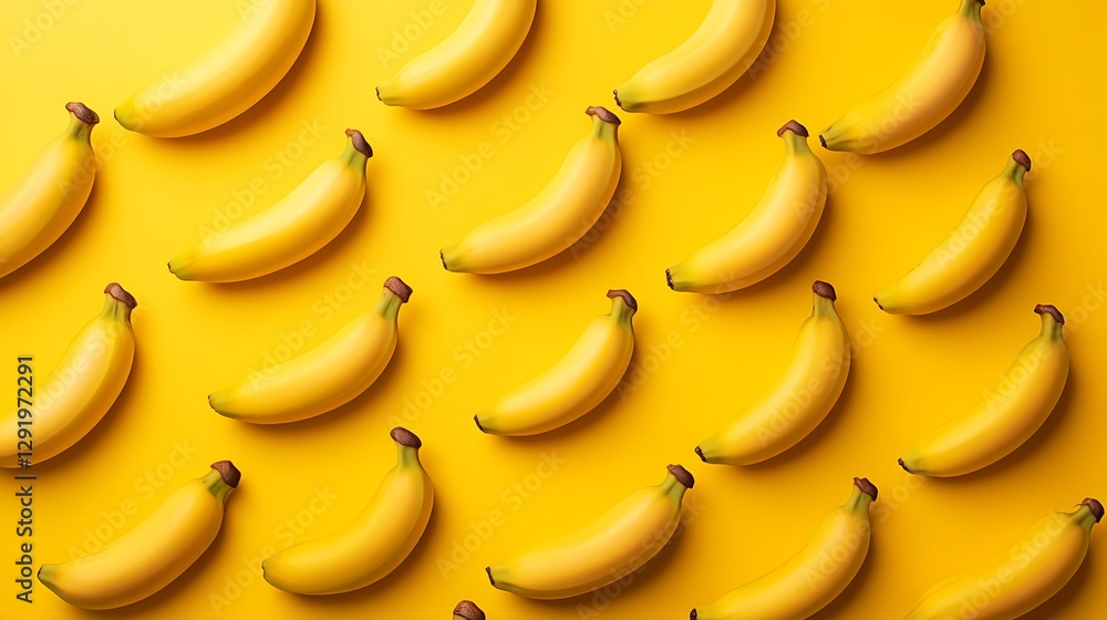 Pattern of Bananas on a Yellow Background Pattern of Bananas on a Yellow Background