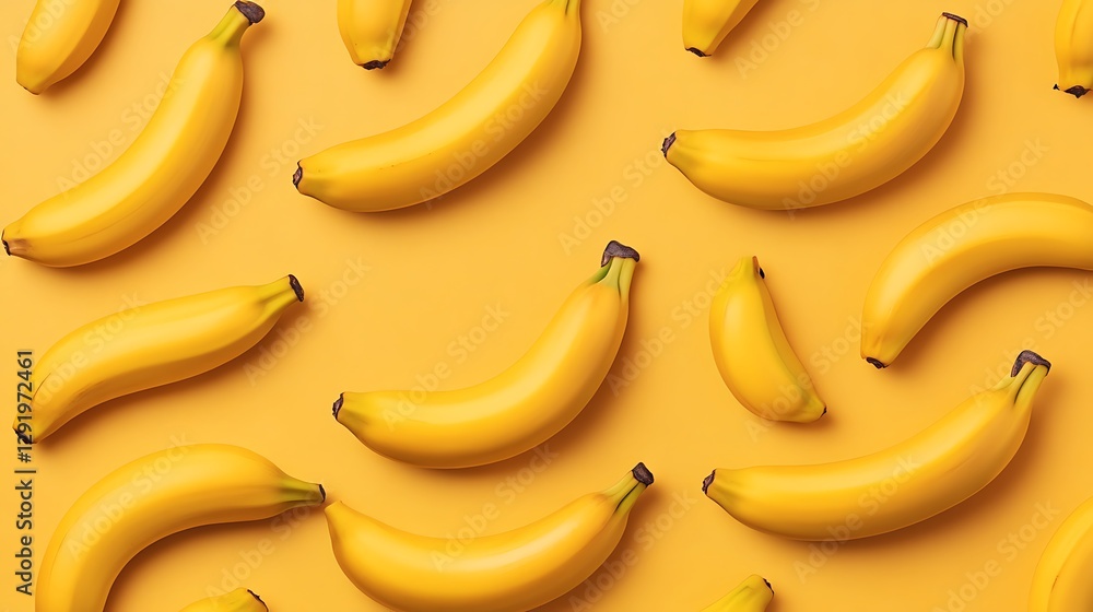 Pattern of Bananas on a Yellow Surface Pattern of Bananas on a Yellow Surface