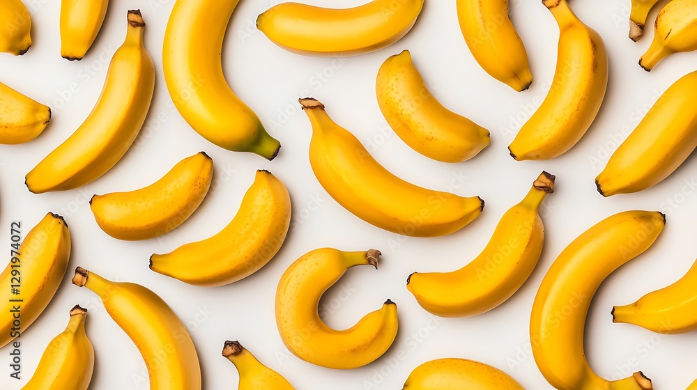 Pattern of Bananas on White Background Pattern of Bananas on White Background