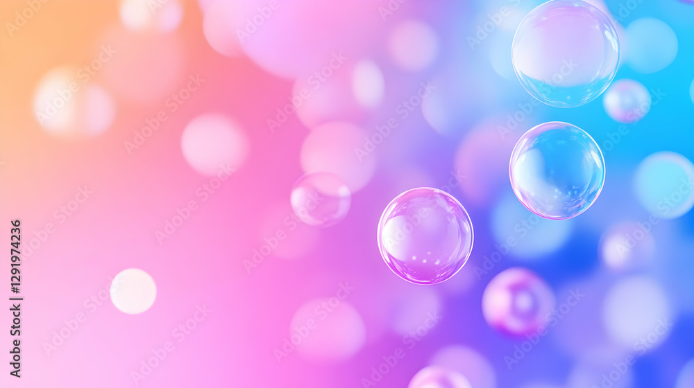 Soft bubbles dance through a vibrant pastel backdrop, evoking a sense of wonder and tranquility Soft bubbles dance through a vibrant pastel backdrop, evoking a sense of wonder and tranquility