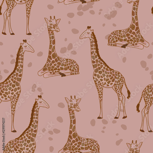 Canvas Print Giraffe pattern