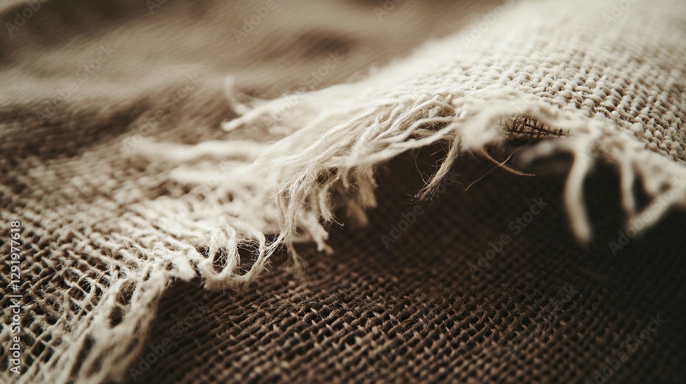 A close-up macro image of delicately frayed fabric edges