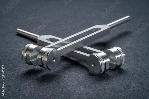 Fototapeta Weighted metal tuning forks used for tuning musical instruments, sound therapy, chakra healing or relaxation