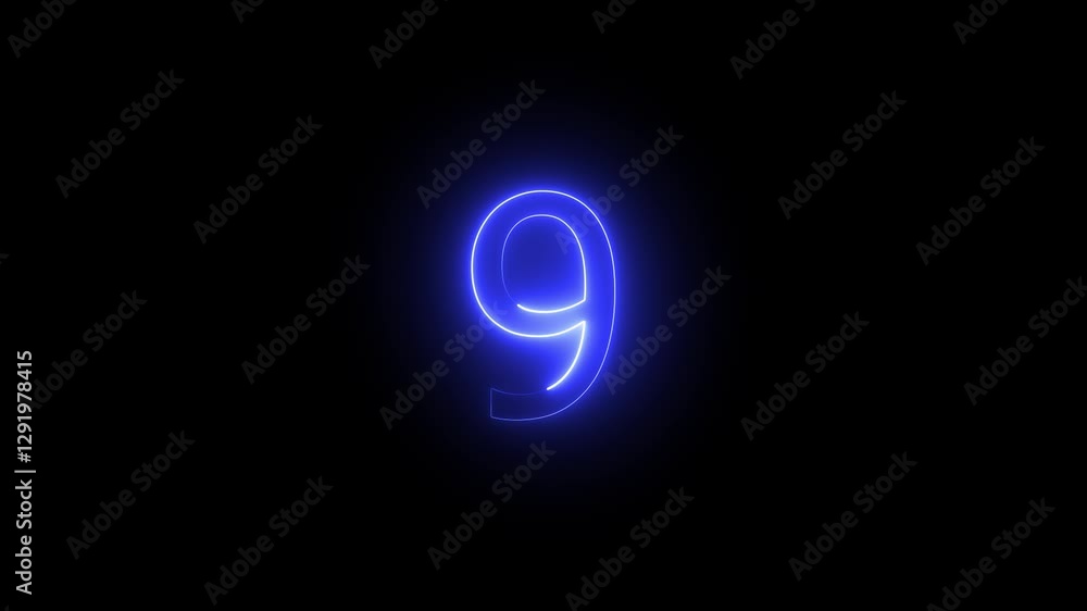 Fiery style.lowing sign on black background Neon number 9 with alpha channel.Abstract glowing neon text 9 number countdown icon. neon numbers, Appears and disappears. Fiery style.lowing sign on black background Neon number 9 with alpha channel.Abstract glowing neon text 9 number countdown icon. neon numbers, Appears and disappears.