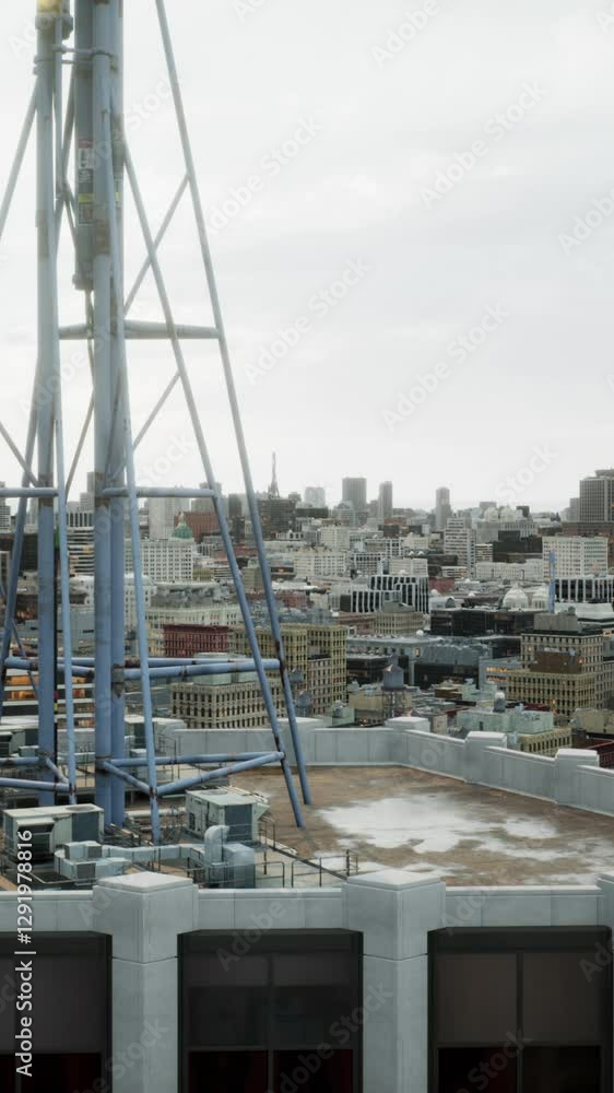 The roof of the building with ventilation hatchways The roof of the building with ventilation hatchways