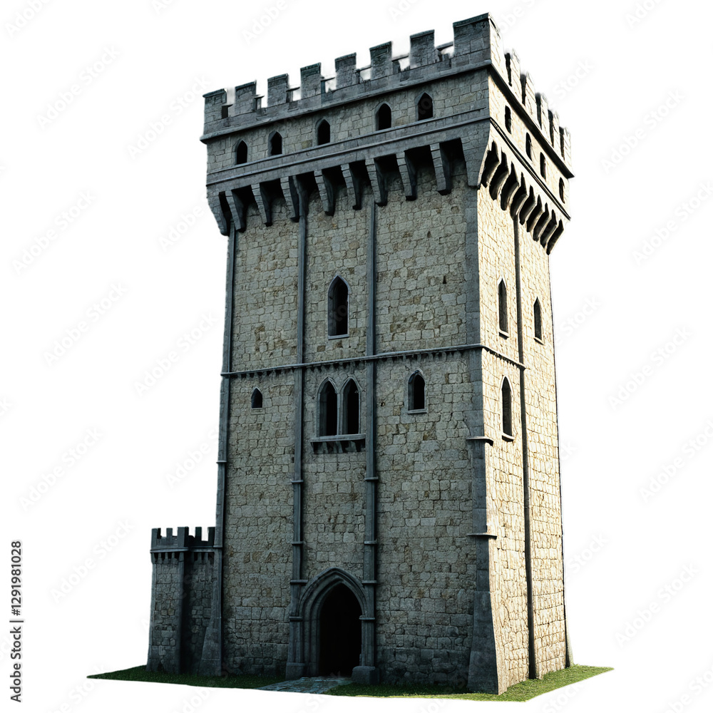 medieval tower isolated on transparent background medieval tower isolated on transparent background