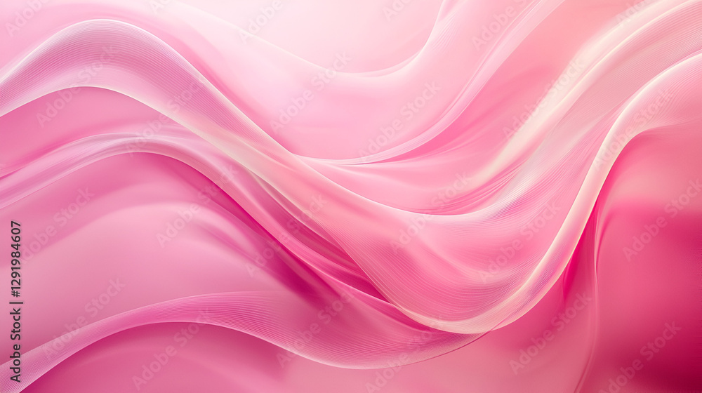 Obraz premium Serene Pink Waves: An abstract masterpiece of flowing, gentle curves in soft pink hues, creating a calming and dreamy atmosphere. Perfect for backgrounds or design inspiration.