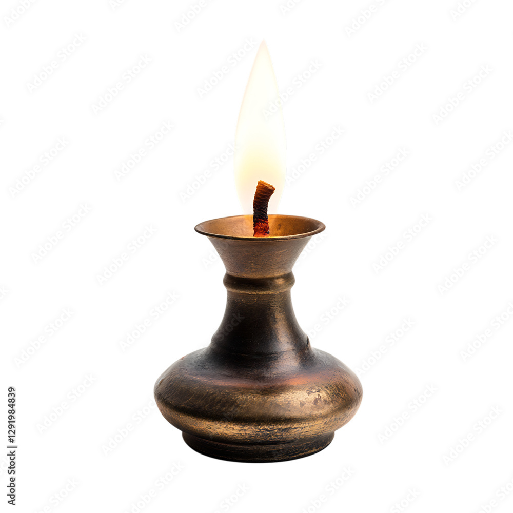 Small Steady Flame from Oil Lamp Isolated on Transparent Background Small Steady Flame from Oil Lamp Isolated on Transparent Background