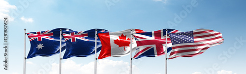 Fotografie FVEY, Five Eyes anglophone intelligence alliance comprising Australia, Canada, N