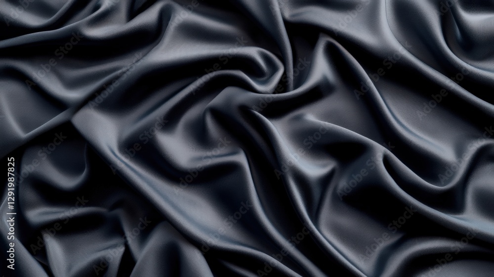 Black silk fabric draped elegantly on a surface with soft lighting and texture details in the photo Black silk fabric draped elegantly on a surface with soft lighting and texture details in the photo
