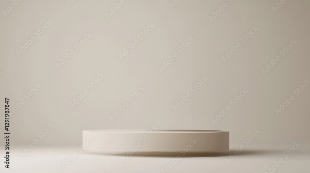 Minimalist beige abstract platform on plain background, modern display concept Minimalist beige abstract platform on plain background, modern display concept