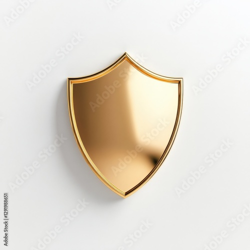 Free Download Gold Shield on White Background - GFXLoad