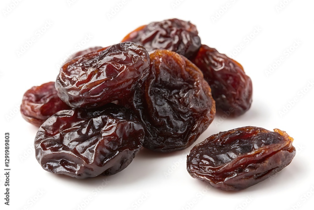 Dried Raisins on White Background Dried Raisins on White Background