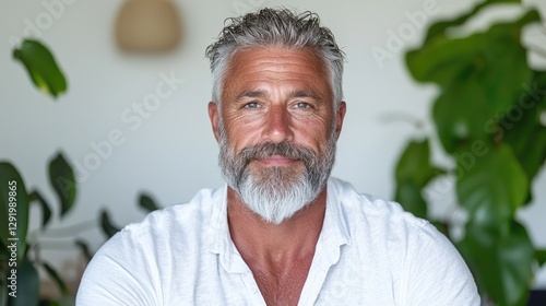 Mature Man Portrait in Home Setting photo