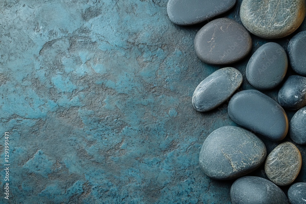 Spa background in flat style on natural stone background. Spa treatment. Health care. Top view, flat lay. Wellness and self-care concept