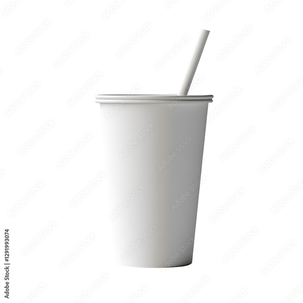 Mockup of a blank paper soda cup with straw suitable for design presentations, Paper Soda Cup with Straw Mockup Template isolated on Transparent background Mockup of a blank paper soda cup with straw suitable for design presentations, Paper Soda Cup with Straw Mockup Template isolated on Transparent background
