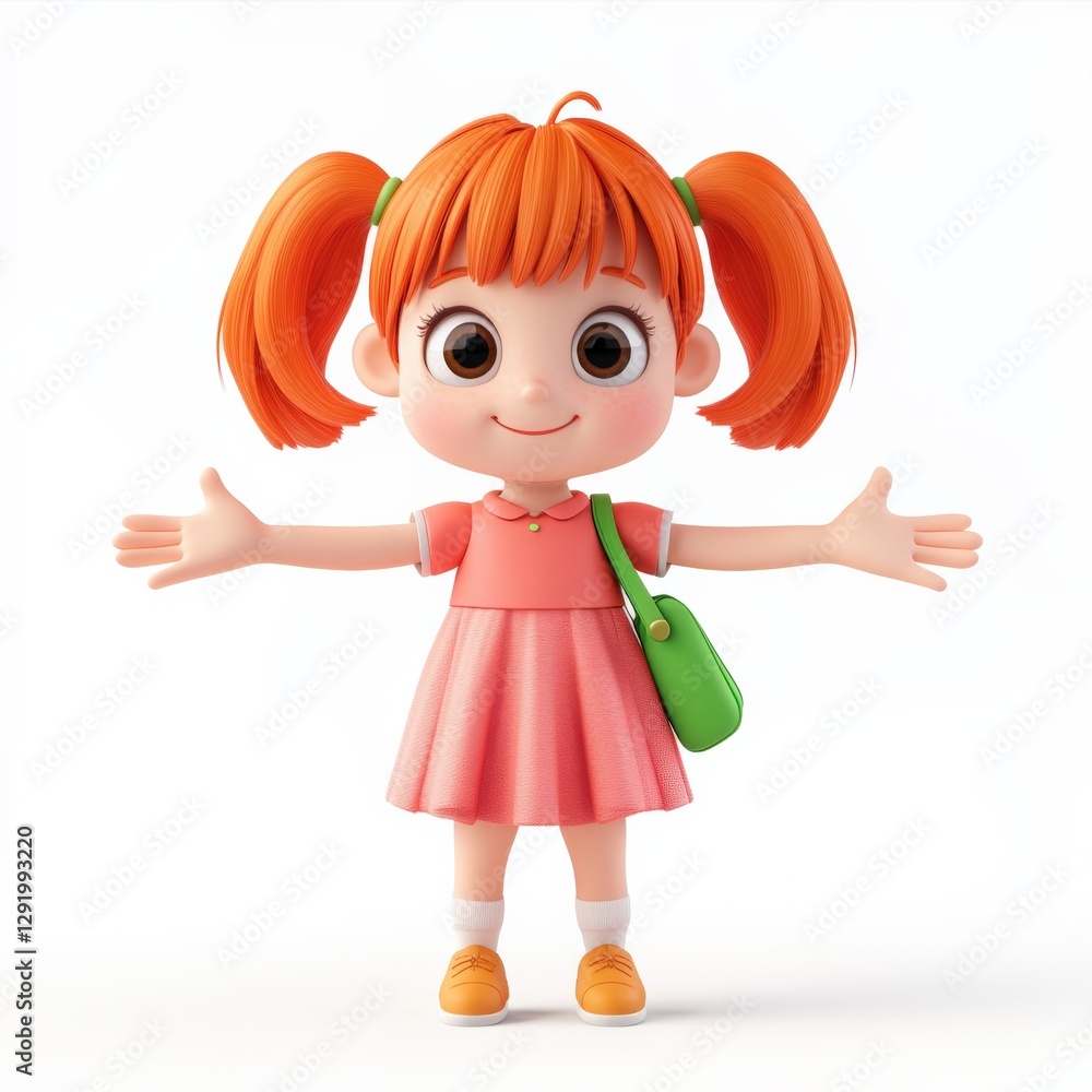 cartoon girl with open arms cartoon girl with open arms